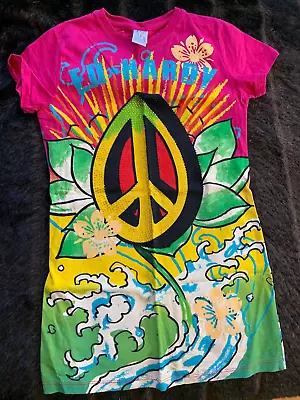 Ed Hardy Peace Youth T-Shirt Size M/10 • £12.11