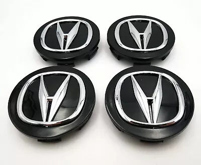 4x Black With Chrome Logo Wheel Center Hub Caps Fits For ACURA Size 69mm/2.71  • $19.99