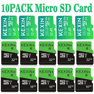 Bulk 10PCS 16GB 32GB 64GB 256GB Micro SD Card TF Card Camera Memory Card Storage • $129.30