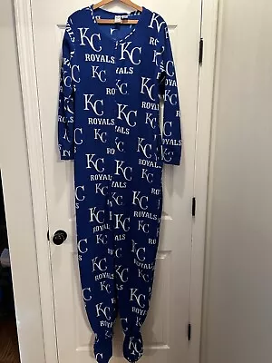 KC Royals Blue  L Union Suit Pajamas One Pc Footed Concept Sports Fleece PJ MLB • $20.40