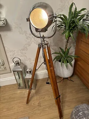 Vintage Theatre Spot Light And Tripod  Deco Film Lamp Strand Electric Patt 123 • $442.03