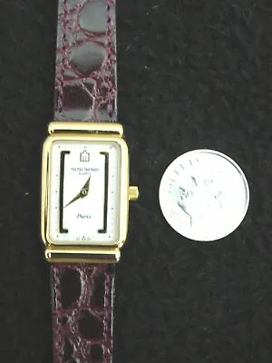 Ladies Watch French Michel Herbelin Gold Leather Swiss 6 Jewel  • $295.96