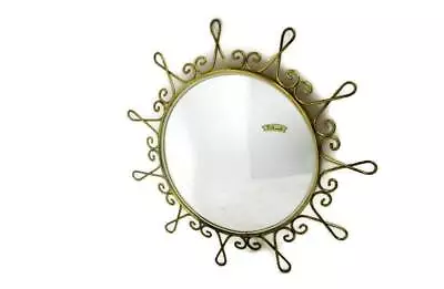 Maison DeKnudt Retro Modernist Starburst Sunburst Metal Wall Convex Mirror Mid C • $136.25