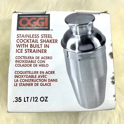 Oggi Mini Cocktail Shaker Stainless Steel Cup Lid 12oz Drink Mixer • $32