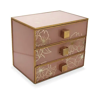 Mele & Co Women's Mele & Co Pink And Gold Floral Jewellery Box • £30