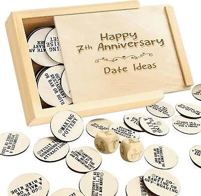 1DFAUL 7 Year Anniversary Wooden Gifts For Him Her 7th Gifts Anniversary For H • £35.27