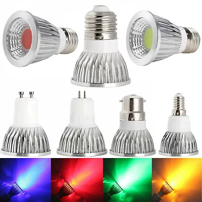 RGB Dimmable B22/E14/E27/GU10/GU5.3 LED COB Spotlights Bulbs Lamp 6W 9W 12W 230V • £2.12