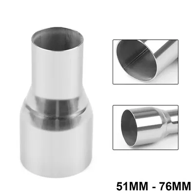 3  To 2  Inch Stainless Steel Flared Exhaust Reducer Connector Pipe Tube Silver • £6.79