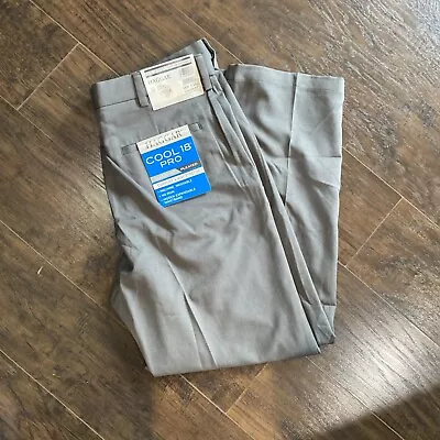 Haggar Cool 18 Pro Classic Fit Men’s  Pants Gray Blue Men's 34X29 NWT • $19.04