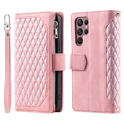 $20.59 • Buy Zipper Leather Card Case For Samsung Galaxy S22 Ultra S21 Plus S20 FE 5G S10S9S8