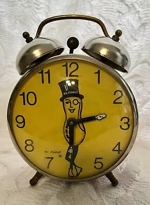 Vintage LUX Robert Shaw Mr. Peanut Wind Up Alarm Clock Good Condition FS • $27