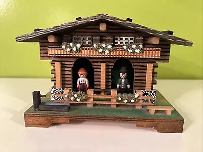 Vintage Bambi German Weather Station Wood House Chalet Thermometer Barometer • $28