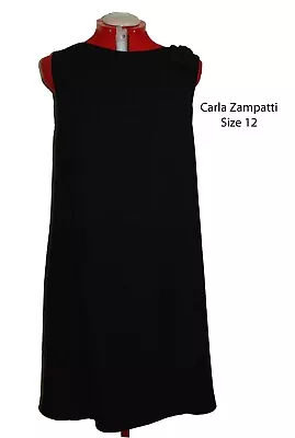 CARLA ZAMPATTI - Elegant Black Shift Dress - Size 12 - Excellent Condition • $120