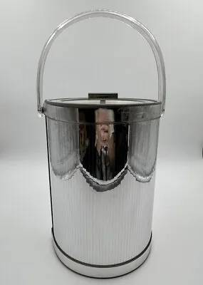 $14.90 • Buy Vintage Mid-Century Georges Briard Metallic Silver Lucite Ice Bucket