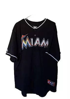 Majestic Florida Miami Marlins Jose Reyes Baseball BlackJersey Shirt Sz XL USA • $49.99