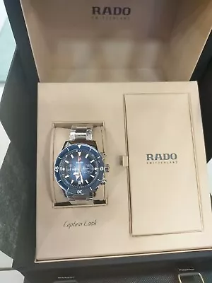 Rado Captain Cook Automatic Chronograph Blue Dial Men's Watch R32145158 • £600