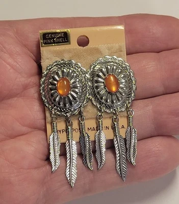 Orecchini A Perno In Acciaio Inox Traforati Retro A Vite - Piuma - Uomo/Donna, Argento