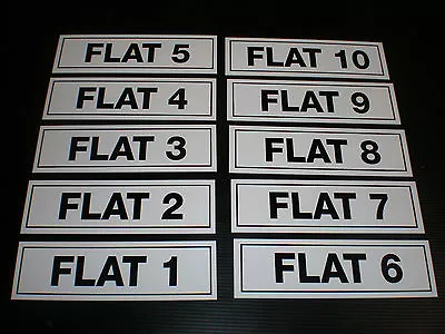 £0.99 • Buy Flat Door Numbers 1 TO 10 Signs All Materials 190mm X 58mm - Bedsit Maisonette