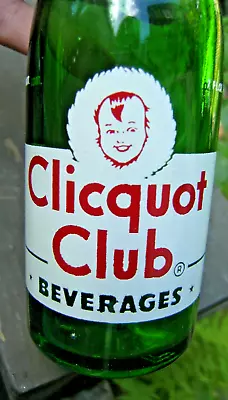 Clicquot Club 7 Oz. Soda Bottle. Millis Mass. 1940's  WOW!  Green Glass. • $7.99