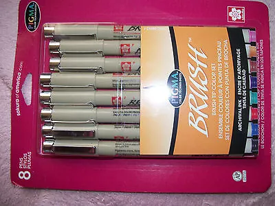 Sakura Pigma Micron Pens 8 Color Brush-tip • $19.92