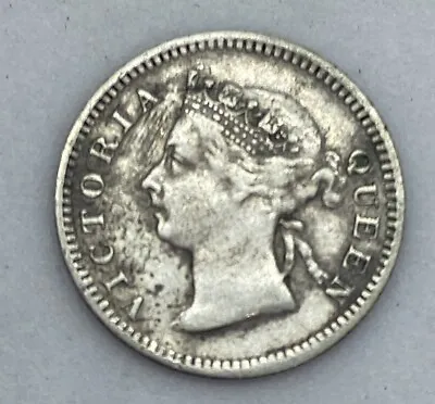 1900 Straits Settlements 5 Cents Silver Coin • $35