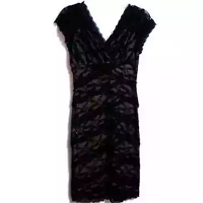 Marina Lace Sequin Beaded Dress 4 Black Nordstrom Special Occasion • $34