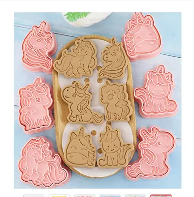 $12.95 • Buy New  Unicorn  Cookie Mould  Press Cutter 6 Piece Set (1)