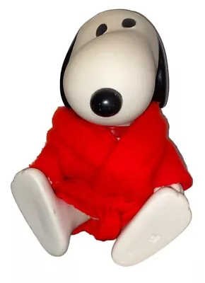 Vintage Snoopy Red Robe Rubber Doll 1959 1966 Peanuts Bath Toy • $39.95