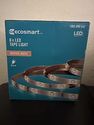 EcoSmart 8 Ft. Neutral White PLUG-IN Indoor LED Strip Light • $12