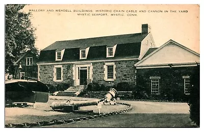 Vintage Mallory & Wendell Building Cannon Mystic Seaport Mystic CT Postcard • $4.49