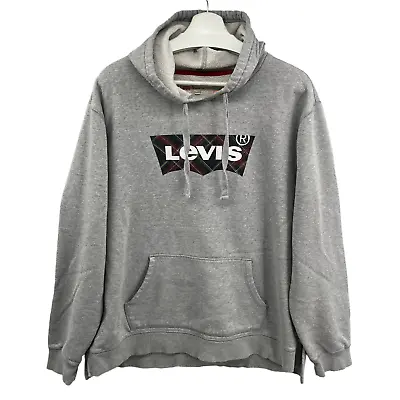 Levi's Pullover Hoodie Sweatshirt Gray Spellout Women's Size 2XL • $9.33