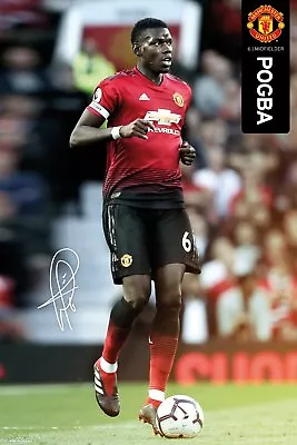 Paul Pogba VISIONARY Manchester United Signature EPL Football 24x36 Wall POSTER • $17.99