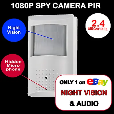 Cctv Spy Pir Hd 2.mp Camera Covert Hidden Indoor Night Vision Audio Tvi Ahd Dvr • £47.99