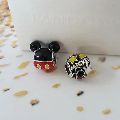 2 New Pandora Disney Charms Mickey Mouse Mania Body Parts And Mickey Playful Ico • $63.99