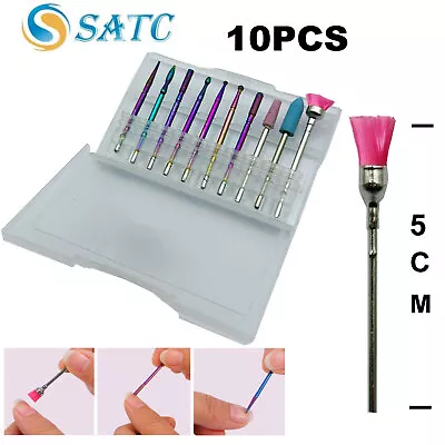 SATC 10pcs Nail  Drill Bits Electric Manicure Machine Diamond Bullet Bit • $6.99