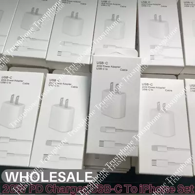 20W USB-C Wall Charger Power Adapter PD Cord For Apple IPhone 14 13 12 11 XR LOT • $328.78