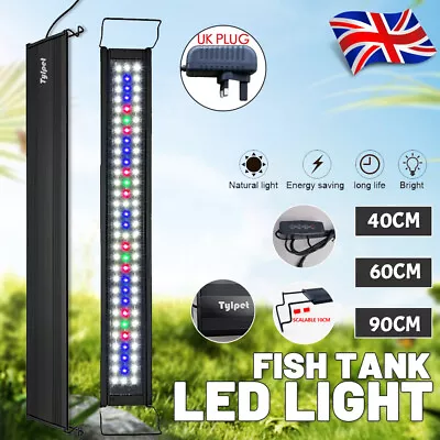 Marine Aquarium LED Light Lighting 40/60/90cm Aqua Fish Tank Full Spectrum Lamp • £42.59