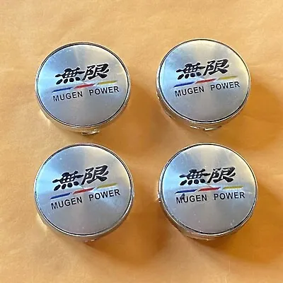 4pcs 60 MM Silver MUGEN POWER Wheel Center Hub Caps  Logo Emblems • $18.99