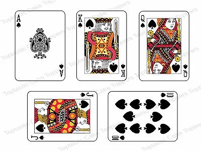 5 Full Size 3.5x2.5  Playing Cards Royal Flush Spades Edible Icing Cake Toppers • £4.65