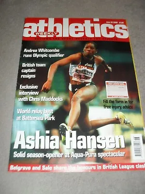 £0.99 • Buy Athletics Weekly Issue June 28th 2000,Ashia Hansen,Chris Maddocks.