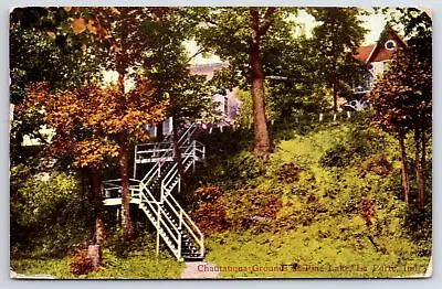 La Porte Indiana~Chautauqua Grounds @ Pine Lake~c1910 Postcard • $13