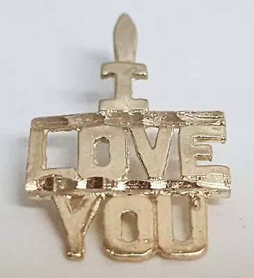 14K Yellow Gold  I Love You  Heart Charm Pendant By Michael Anthony • $49.99