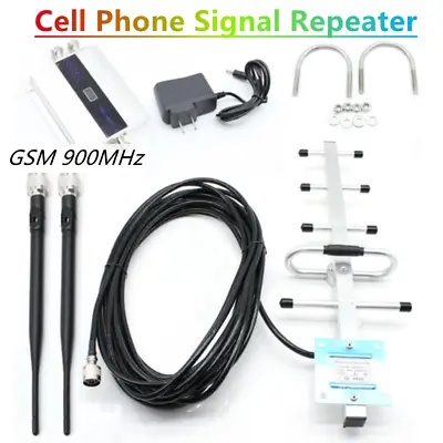 GSM 900MHZ Mobile Phone Signal Amplifier Repeater Network Booster+Yagi Antena • $40.85