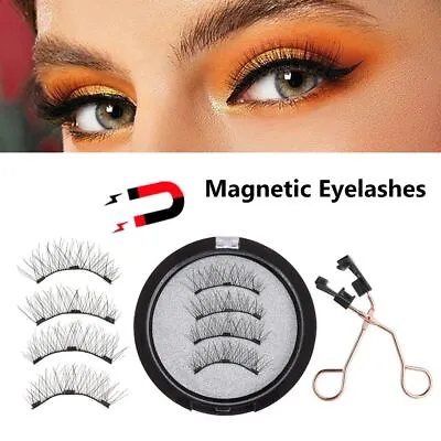 No Glue Magnetic Eyelashes Without Eyeliner Natural Look False Lashes  Unisex • £4.74
