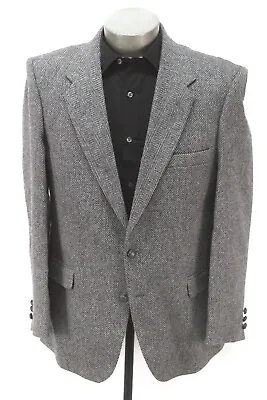 Vintage Mens Gray HERRINGBONE TWEED Farah Blazer Suit Jacket Sport Coat 42 R • $49.99