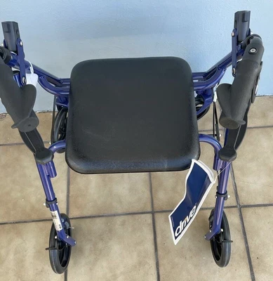 $90 • Buy NEW Drive Medical Rollator Walker Adult Senior With 4 Wheel 7.5in Casters BLue