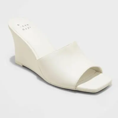 New A New Day Women's Vivi Wedge Mule High Heels Off-White Size 11 • $26
