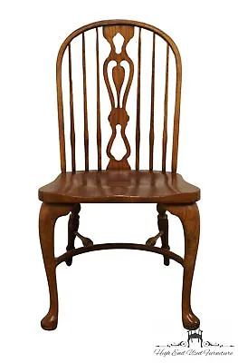 DREXEL Solid Oak Rustic Americana Bowback Windsor Dining Side Chair 186-611 • $329.99