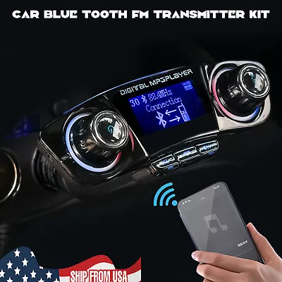 Car FM Wireless Bluetooth Transmitter MP3 Player USB Fast Charger Adapter UK • £13.49