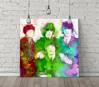£8.99 • Buy The Beatles 2 Square Canvas Wall Art Float Effect/frame/poster Print- Green Red
